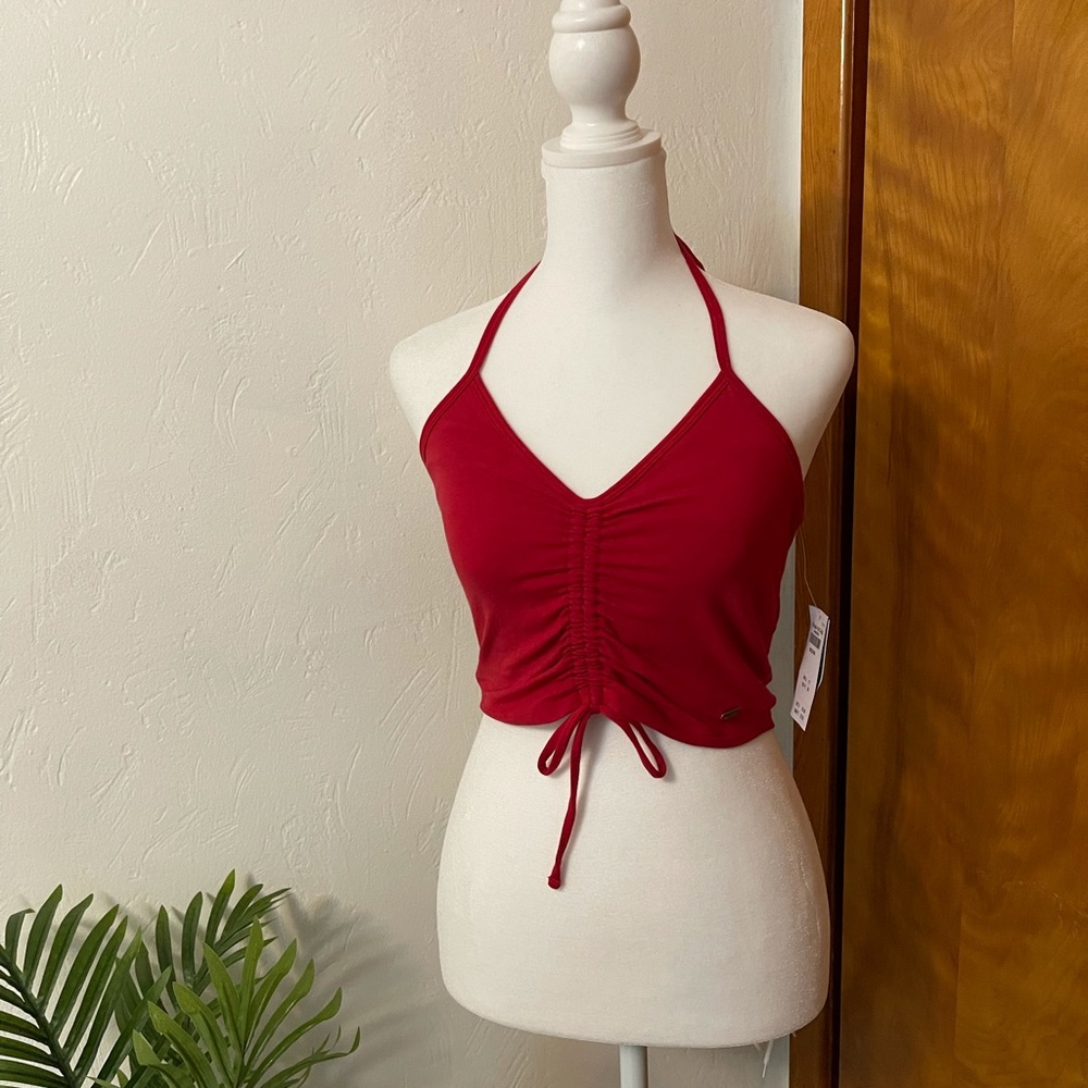 Hollister Red Tie Scrunched Tank NWT Size Medium
